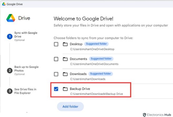 how to backup to google drive