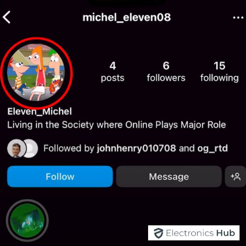 Tap Profile Picture-view profiles on instagram