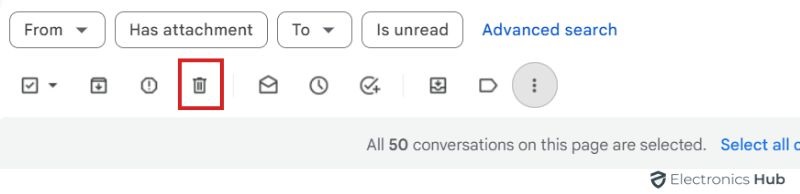 Trash bin icon - Delete Old Emails In Gmail