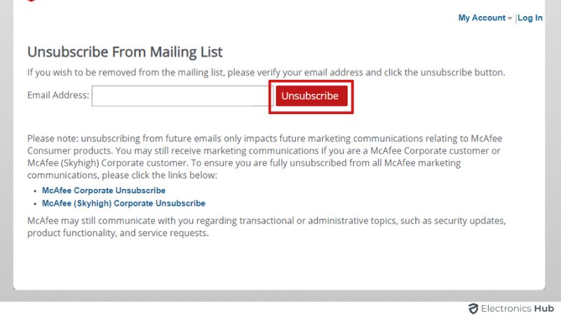 Senders may direct you to their website - Unsubscribe Emails