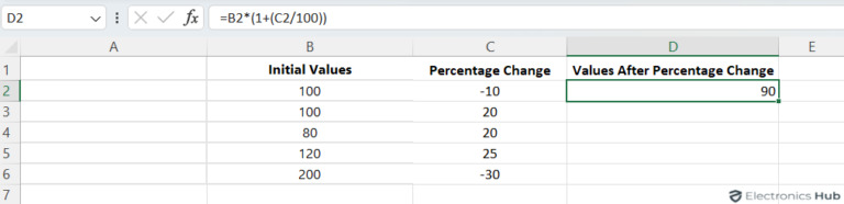 Calculate The Value After Percent Change(excel)