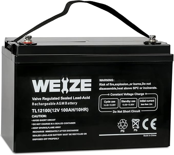 Weize Deep Cycle AGM 12 Volt 100Ah Battery
