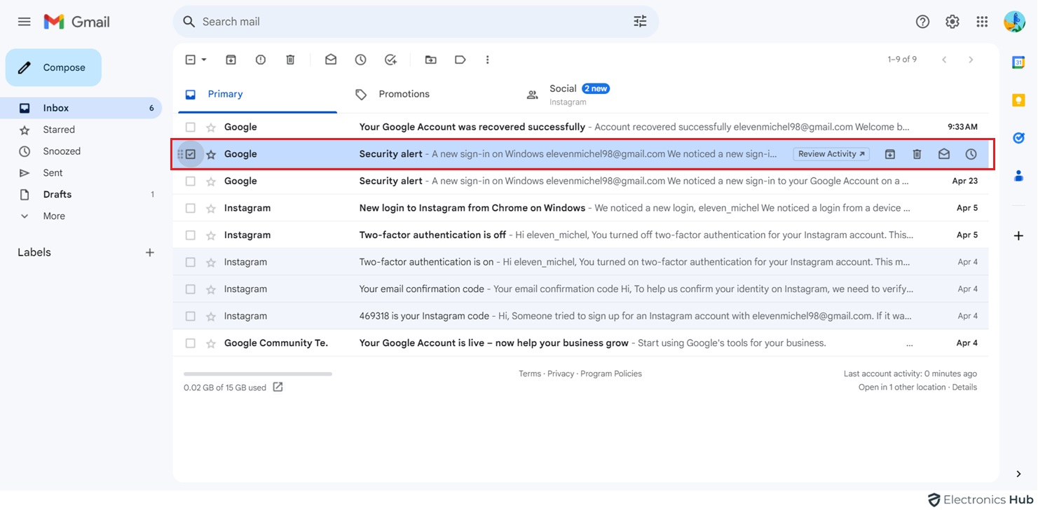 Click the checkbox - archive VS Delete in Gmail
