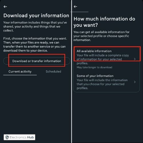 available information-delete an instagram account