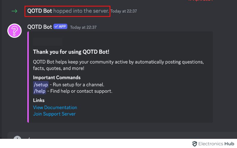 bot will added in quote chatbot - Quote messages in Discord