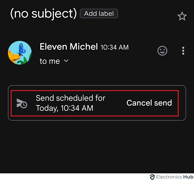 cancel schedule email in mobile - schedule email in gmail
