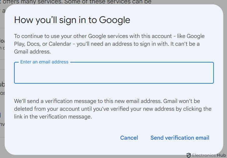 click Send Verification Email - Email Account Deletion