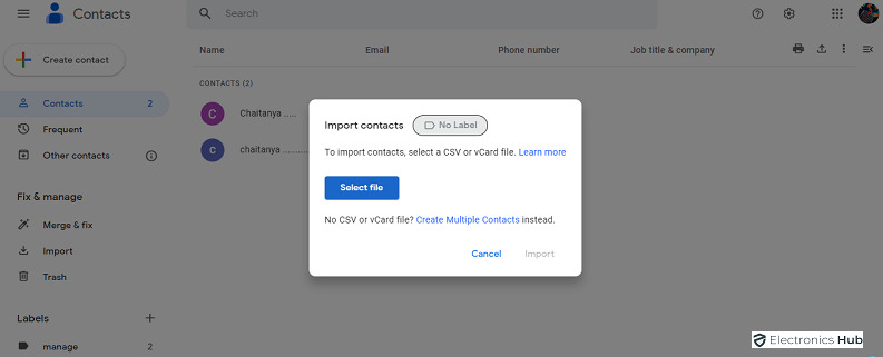 How to Import Contacts in Gmail