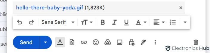 click send button-Add gif to mail