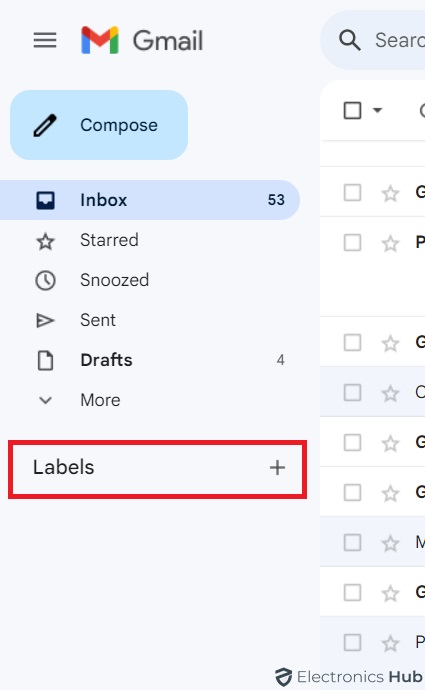 create new label - Automate Labels in Gmail