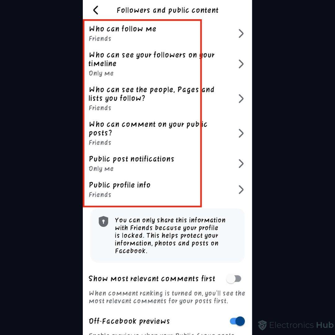followers-how to locked your fb profile
