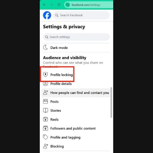 profile locking-my facebook account