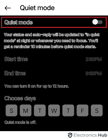 quiet mode feature - turn quiet mode on instagram