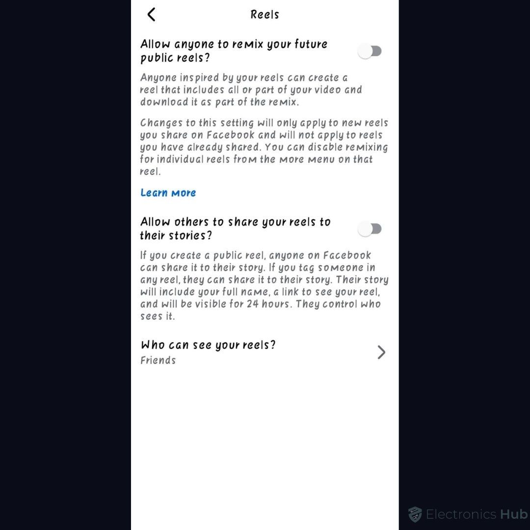 reels-how to make private your fb account