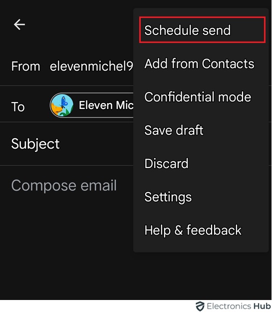 schedule mail in mobile - schedule email in gmail