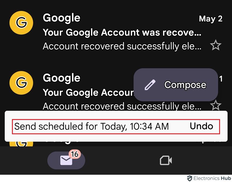 schedule send in mobile - schedule email in gmail