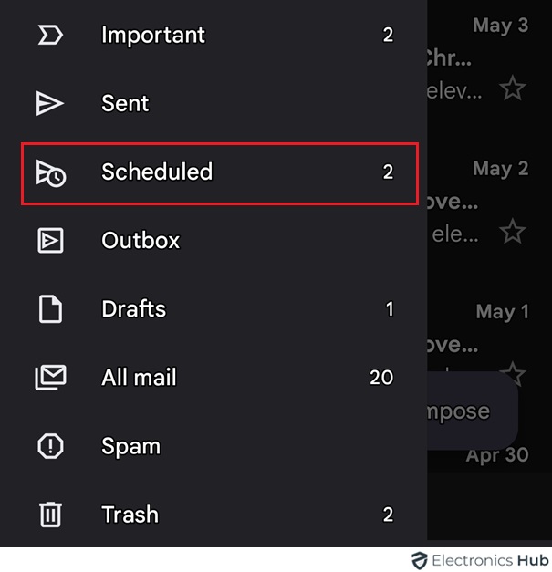 scheduled email in mobile - schedule email in gmail