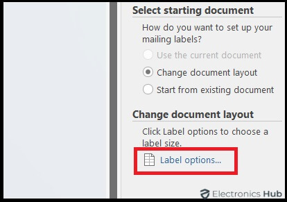 select Label Options - Print Labels (Excel)