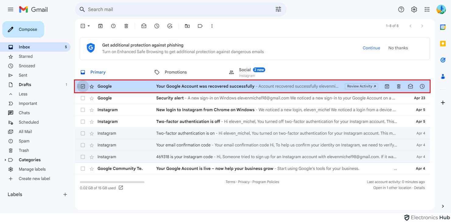 select mail - delete Vs Archive Email (gmail)