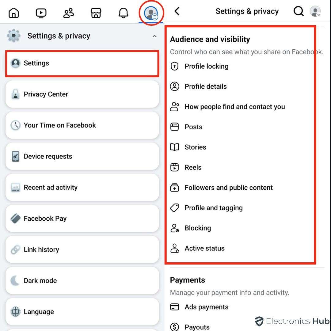 settings-how to locked your fb profile