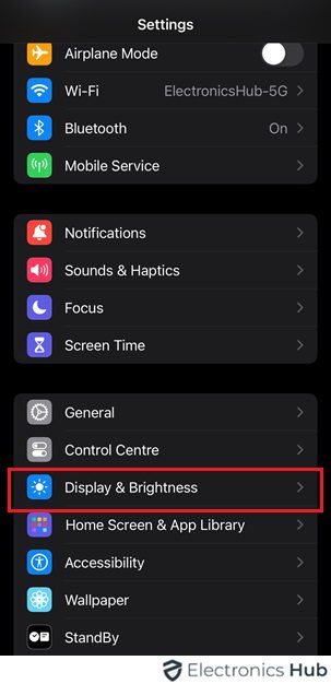 settings in iPhone - change gmail background
