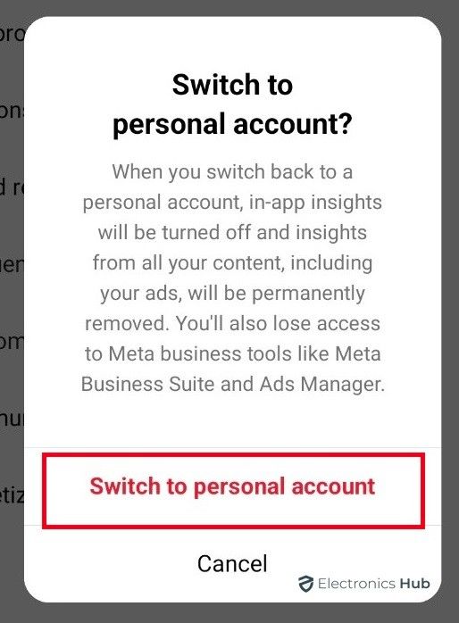 switch off business account-how to switch off business account on instagram
