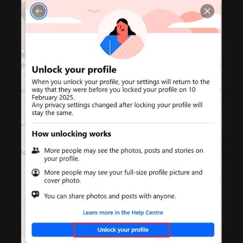 unlock your profile-locking in