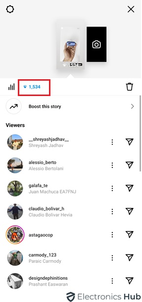 views list - story order of instagram
